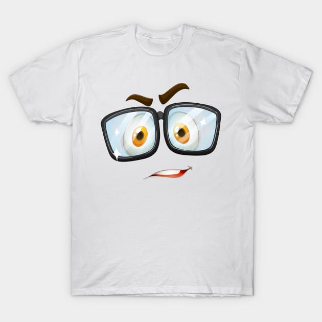 Face with Glasses T-Shirt by Madhav